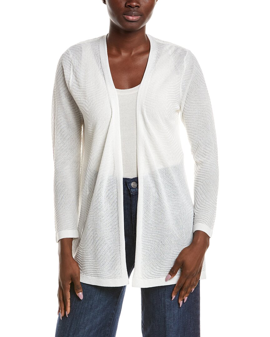 Anne Klein Anne Klein Semi Sheer Texture Stitch Cardigan