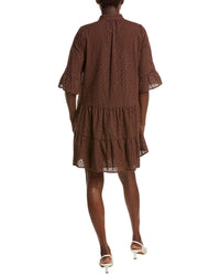 Anne Klein Anne Klein Stand Collar Tiered Shirtdress