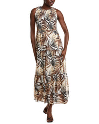 Anne Klein Anne Klein Smocked Printed Midi Dress
