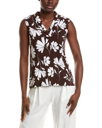 Anne Klein Anne Klein Printed Triple Pleat Top