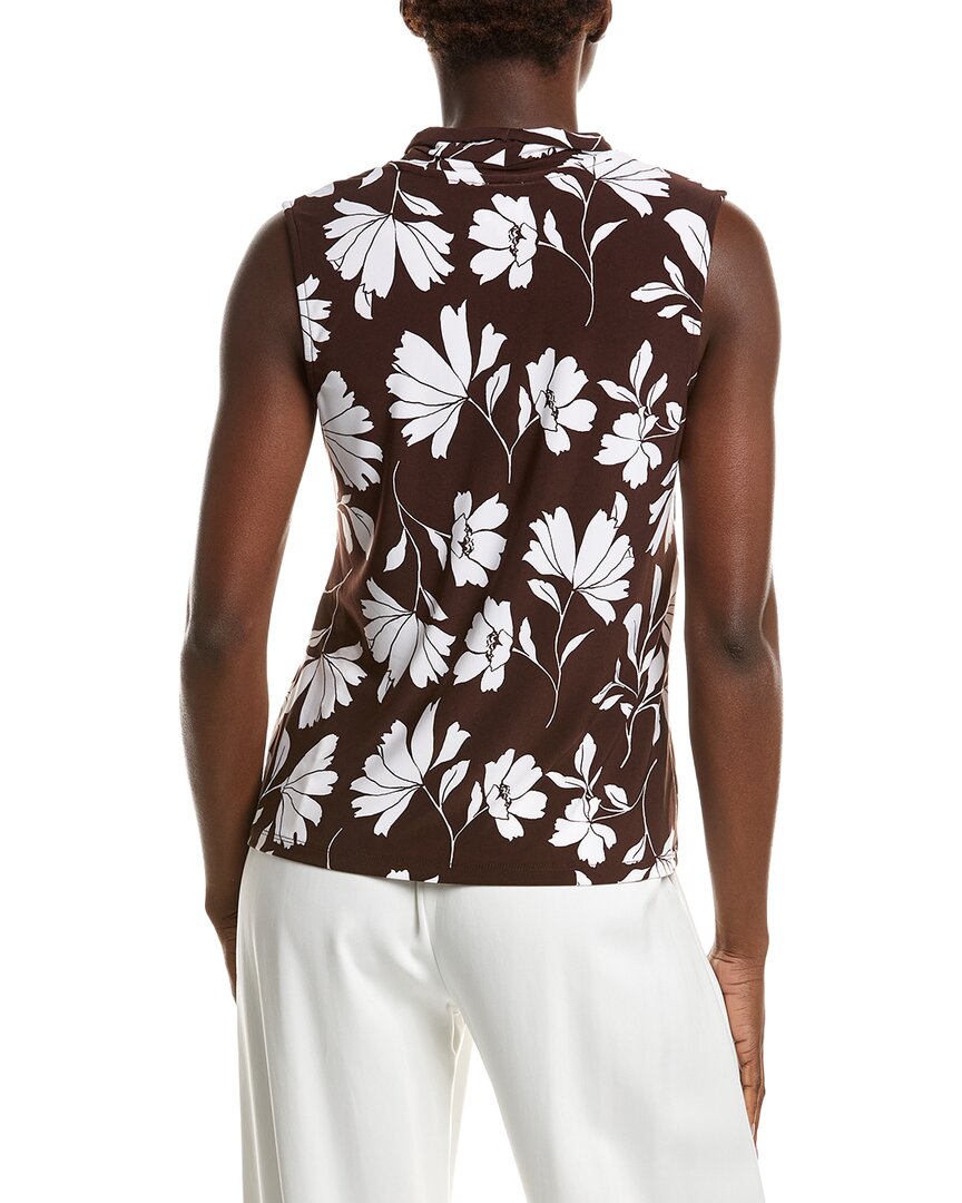 Anne Klein Anne Klein Printed Triple Pleat Top