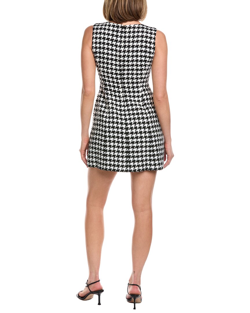 Carolina Herrera Houndstooth Linen-Blend Mini Dress