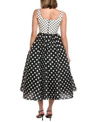 Carolina Herrera Full Dot Silk Midi Dress