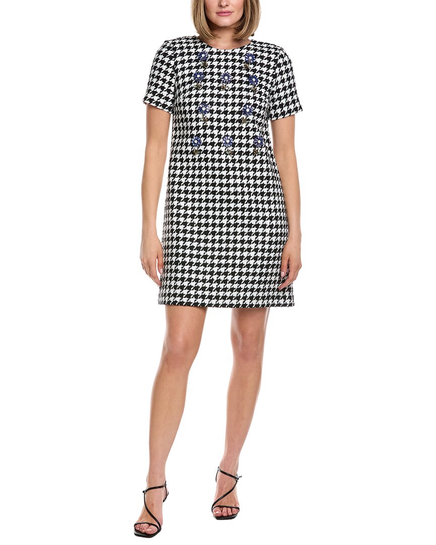 Carolina Herrera Houndstooth Linen-Blend Shift Dress