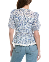 Industry Tie Front Printed Peplum Blouse