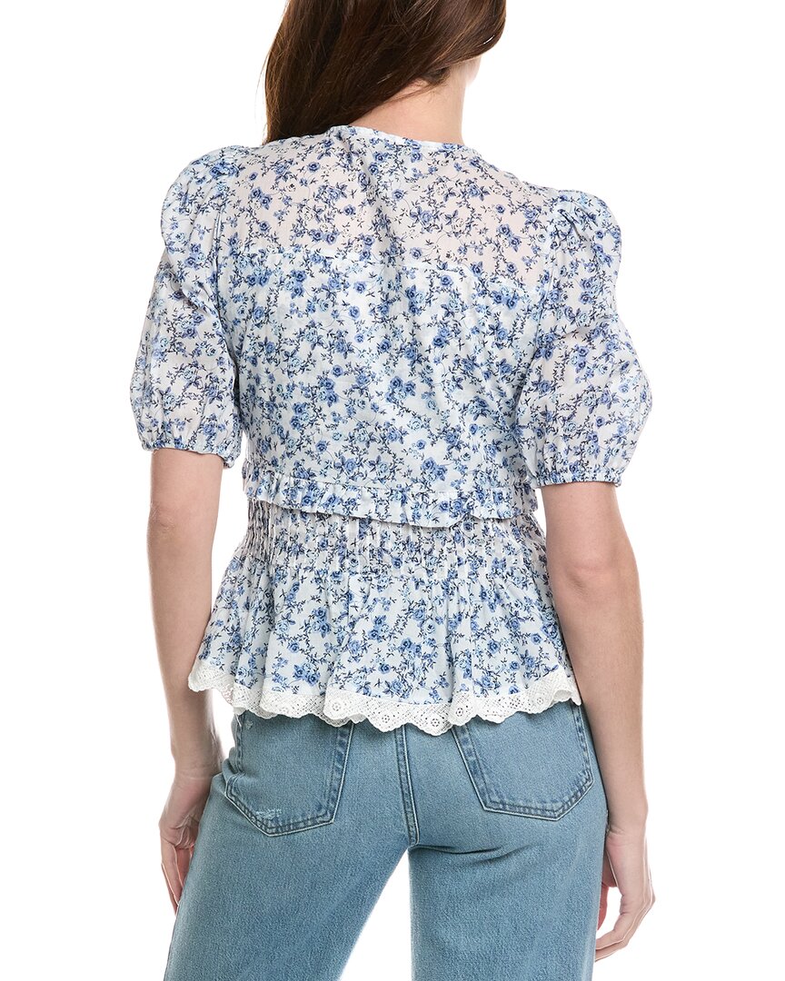 Industry Tie Front Printed Peplum Blouse