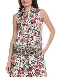 T Tahari Button Blouse