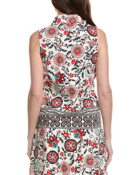 T Tahari Button Blouse