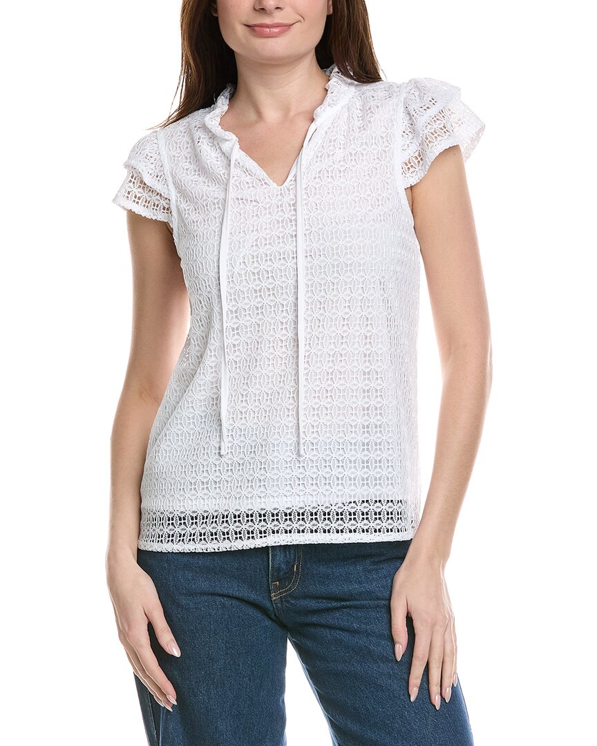 T Tahari Ruffle Lace Top
