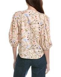 Philosophy Floral Printed Linen-Blend Top