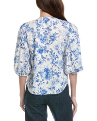 Philosophy Floral Printed Linen-Blend Top