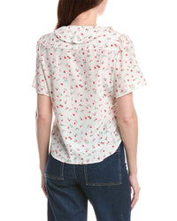 Philosophy Pintuck Printed Ruffled Top