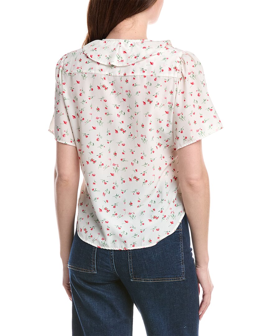 Philosophy Pintuck Printed Ruffled Top