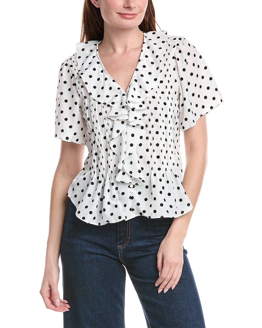 Philosophy Pintuck Printed Ruffled Top