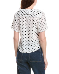 Philosophy Pintuck Printed Ruffled Top