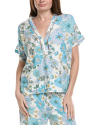 Philosophy Printed Linen-Blend Blouse