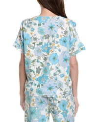 Philosophy Printed Linen-Blend Blouse