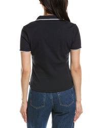 Truth Blanket Stitch Polo Top