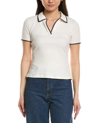 Truth Blanket Stitch Polo Top