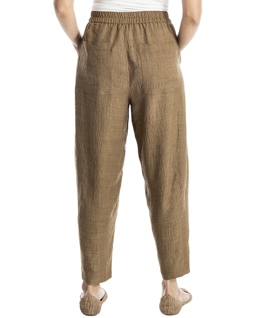 Max Studio Two-Tone Textured Woven Linen-Blend Pant
