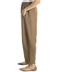 Max Studio Two-Tone Textured Woven Linen-Blend Pant