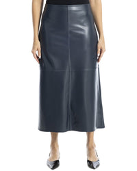 Max Studio Leatherette A-Line Skirt