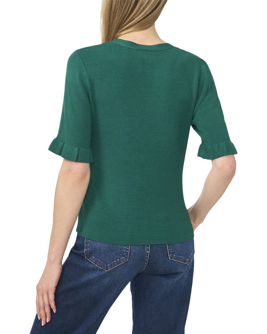 Cece V-Neck Elbow Sleeve Sweater Top