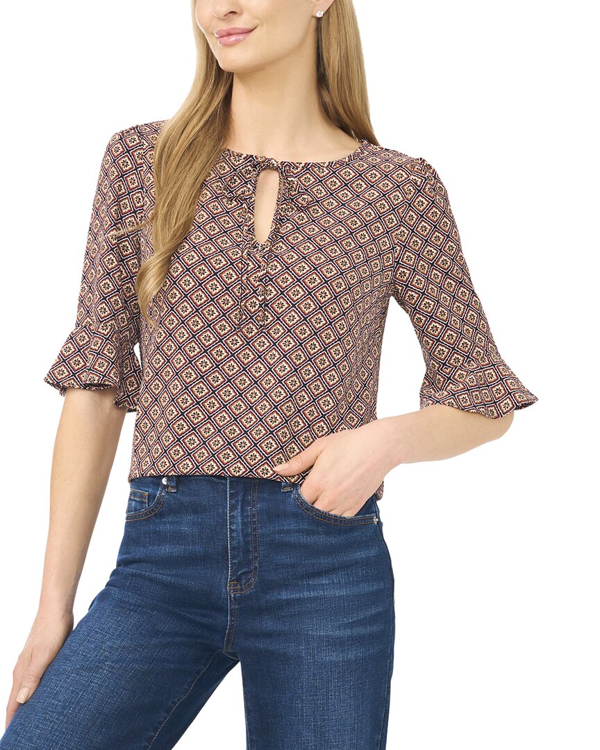 Cece Split Tie Neck Top