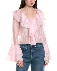 Hl Affair Bell-Sleeve Ruffle Blouse