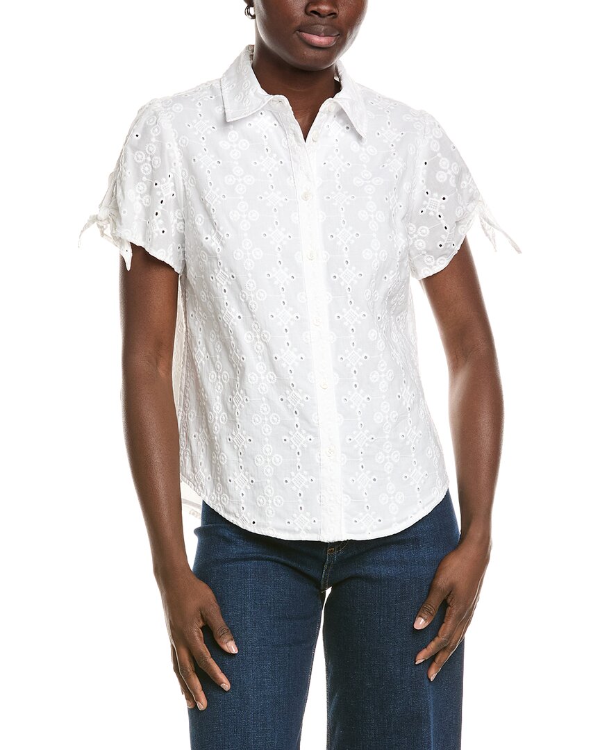 Jones New York Jones New York Button Tie Sleeve Blouse