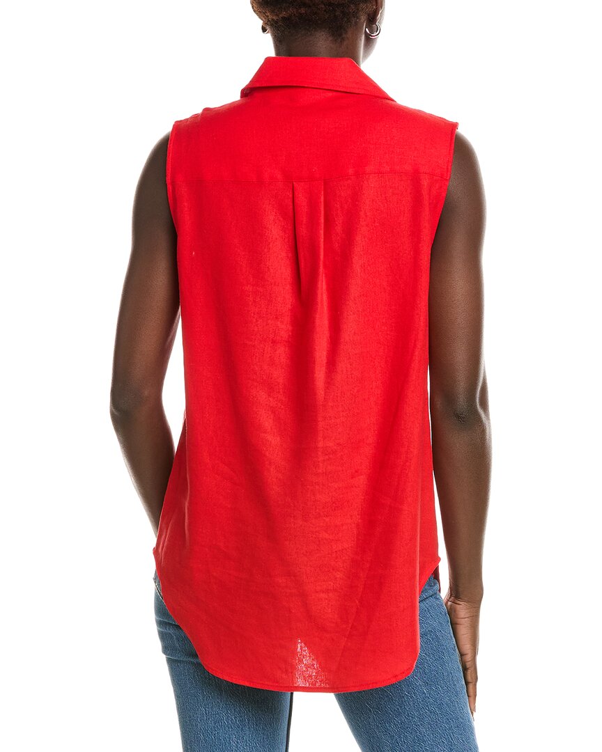Jones New York Jones New York Sleeve Knot Linen-Blend Shirt