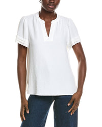 Jones New York Jones New York Mandarin Collar V-Neck Blouse