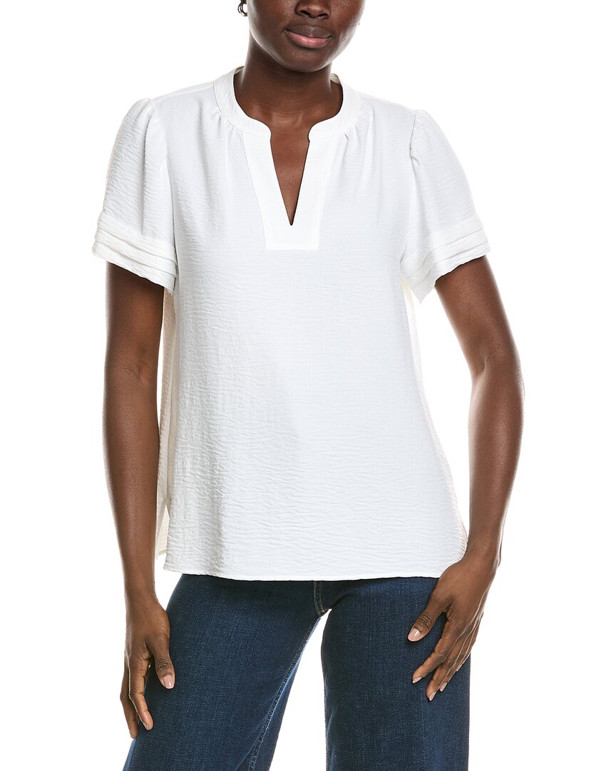 Jones New York Jones New York Mandarin Collar V-Neck Blouse
