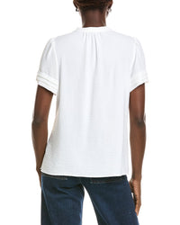 Jones New York Jones New York Mandarin Collar V-Neck Blouse
