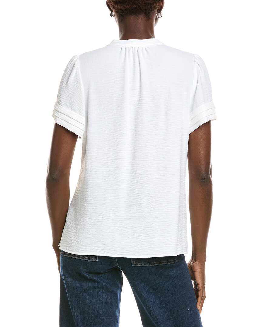 Jones New York Jones New York Mandarin Collar V-Neck Blouse