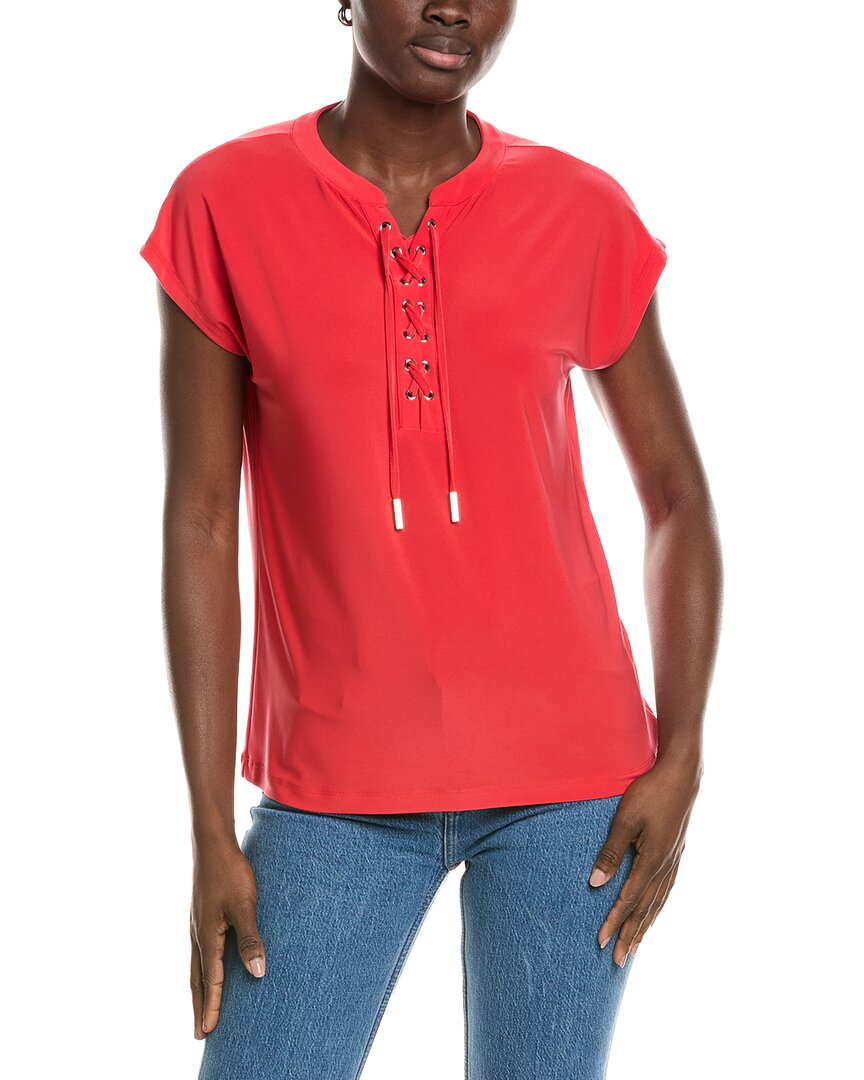 Jones New York Jones New York Extended Shoulder Lace-Up Top