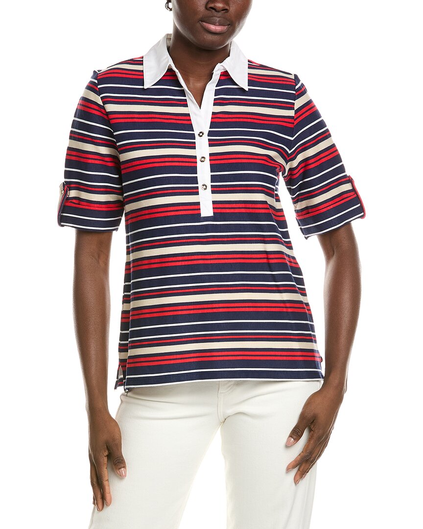 Jones New York Jones New York Elbow Roll Cuff Polo Shirt