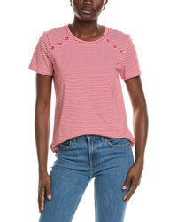 Jones New York Jones New York Buttoned Shoulder T-Shirt