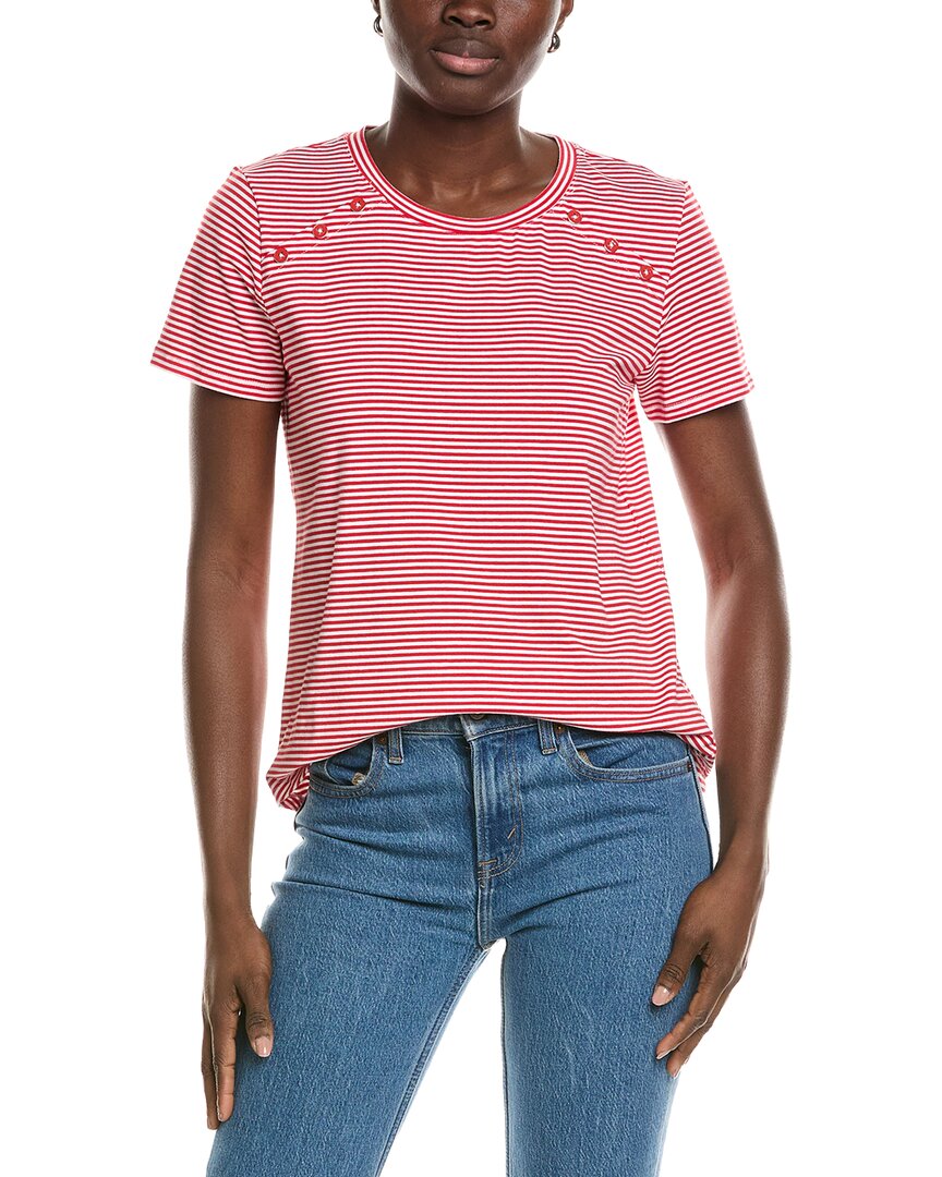 Jones New York Jones New York Buttoned Shoulder T-Shirt