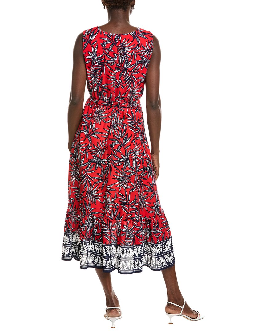 Jones New York Jones New York V-Neck Sleeveless Smocked Waist Midi Dress