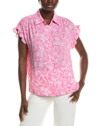 Jones New York Y-Neck Button Front Shirt