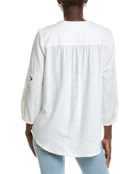 Jones New York Linen-Blend Pleated Shirt