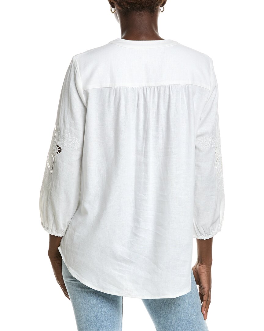Jones New York Linen-Blend Pleated Shirt