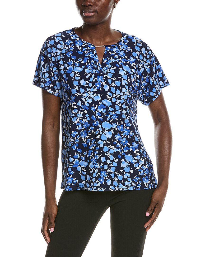 Jones New York Extended Shoulder Placket Top