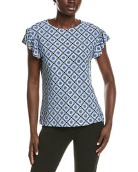 Jones New York Jersey Flutter Top