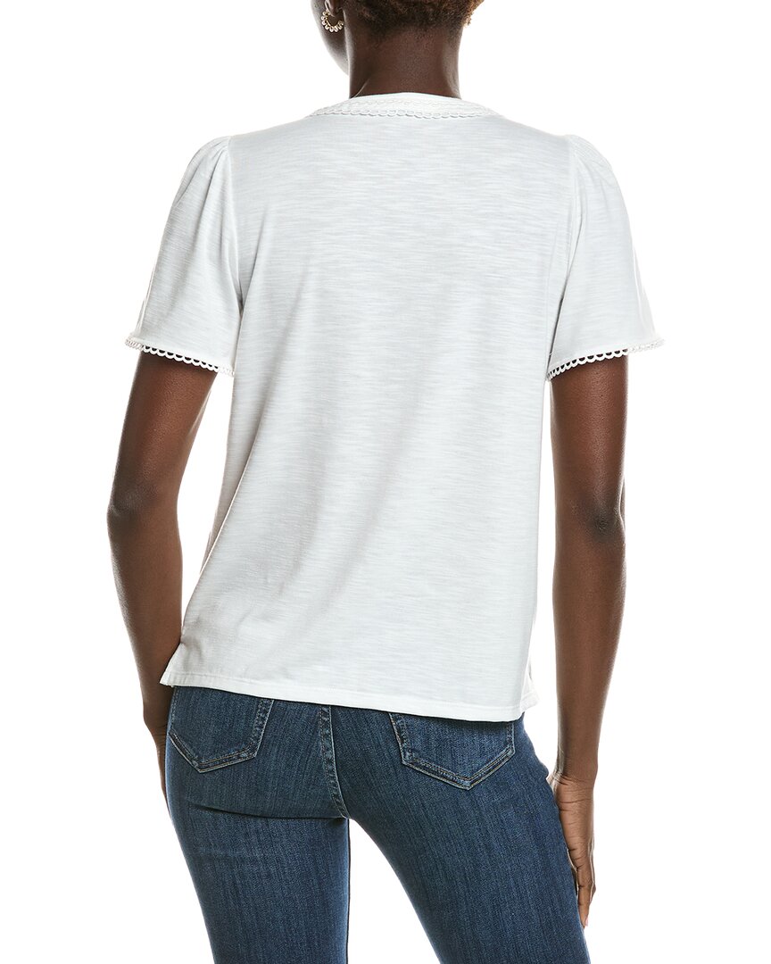 Jones New York Drapey Slub Split Neck Top