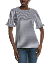 Jones New York Elbow Ruffle Sleeve T-Shirt