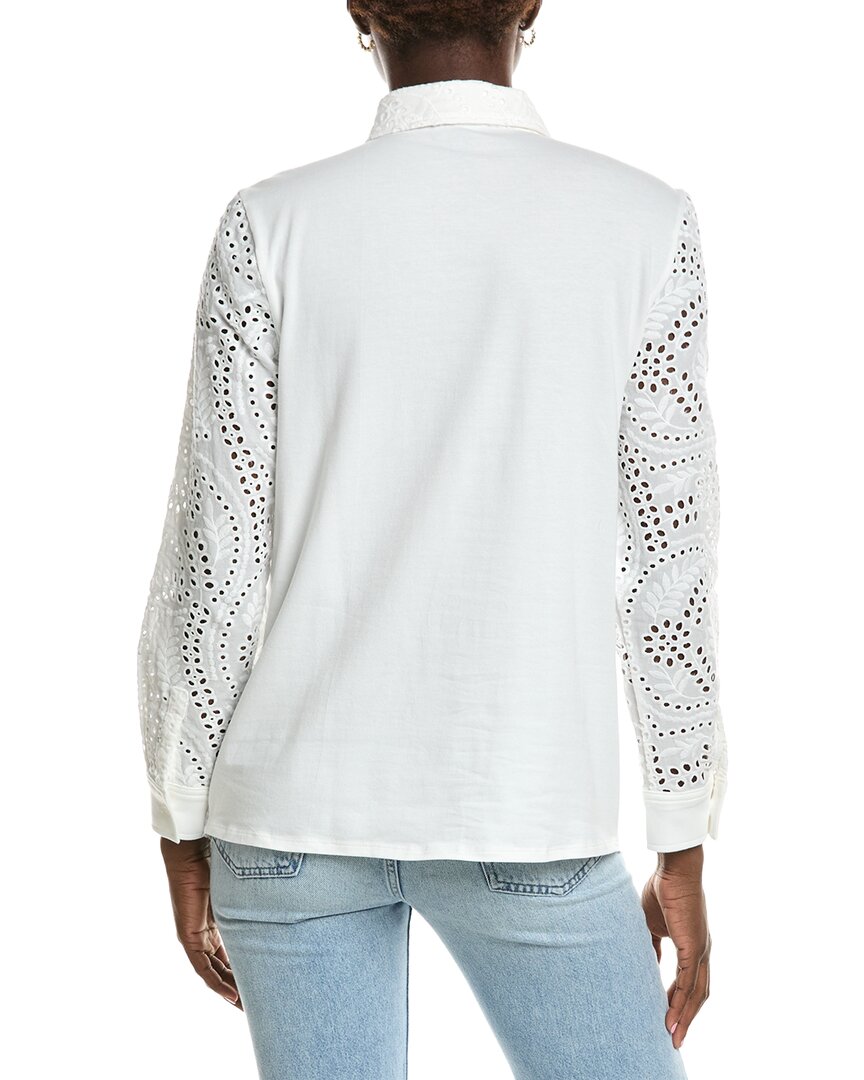 Jones New York Scalloped Eyelet Blouse