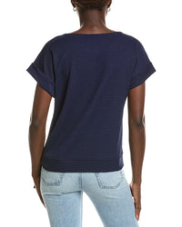 Jones New York Dolman Tie Seabreeze Crinkle Top