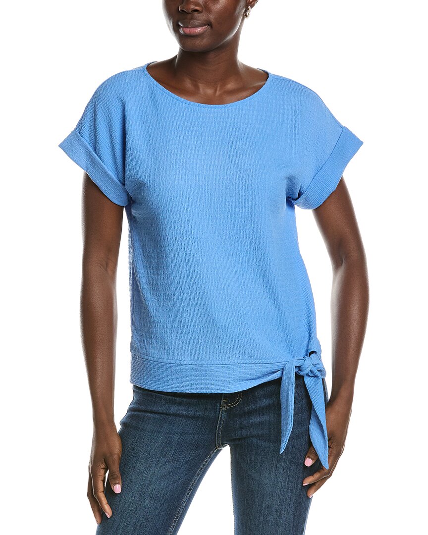 Jones New York Dolman Tie Seabreeze Crinkle Top